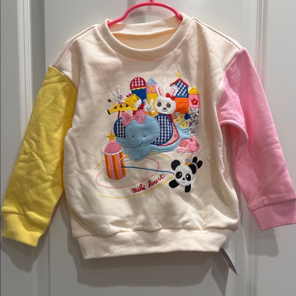 Cream, Pink, and Yellow Kids Sweatshirt